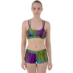 Rainbow Bubble Curtains Motion Background Space Women s Sports Set