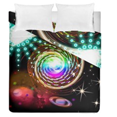 Space Star Planet Light Galaxy Moon Duvet Cover Double Side (queen Size)