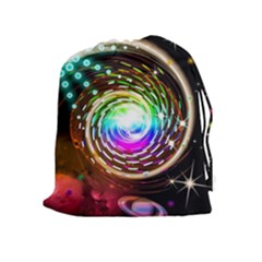 Space Star Planet Light Galaxy Moon Drawstring Pouches (extra Large) by Mariart