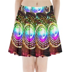 Space Star Planet Light Galaxy Moon Pleated Mini Skirt by Mariart