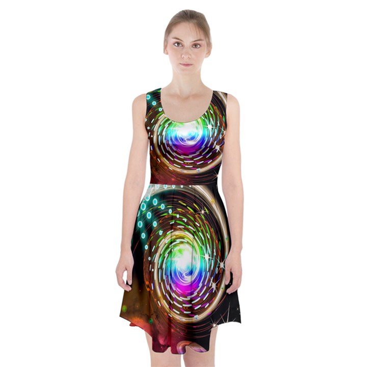 Space Star Planet Light Galaxy Moon Racerback Midi Dress