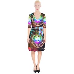 Space Star Planet Light Galaxy Moon Wrap Up Cocktail Dress by Mariart