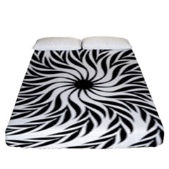 Spiral Leafy Black Floral Flower Star Hole Fitted Sheet (king Size) by Mariart