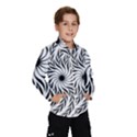 Spiral Leafy Black Floral Flower Star Hole Wind Breaker (Kids) View1