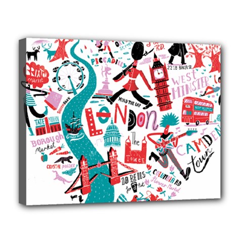 London Illustration City Canvas 14  X 11  by Mariart