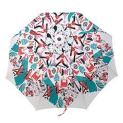 London Illustration City Folding Umbrellas