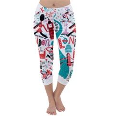 London Illustration City Capri Winter Leggings  by Mariart