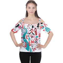 London Illustration City Cutout Shoulder Tee