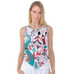 London Illustration City Women s Basketball Tank Top by Mariart