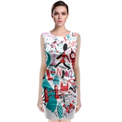 London Illustration City Classic Sleeveless Midi Dress by Mariart