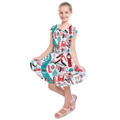 London Illustration City Kids  Short Sleeve Dress by Mariart