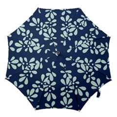 Star Flower Floral Blue Beauty Polka Hook Handle Umbrellas (small)