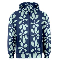 Star Flower Floral Blue Beauty Polka Men s Zipper Hoodie by Mariart