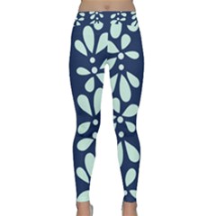 Star Flower Floral Blue Beauty Polka Classic Yoga Leggings by Mariart