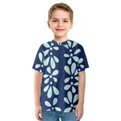 Star Flower Floral Blue Beauty Polka Kids  Sport Mesh Tee