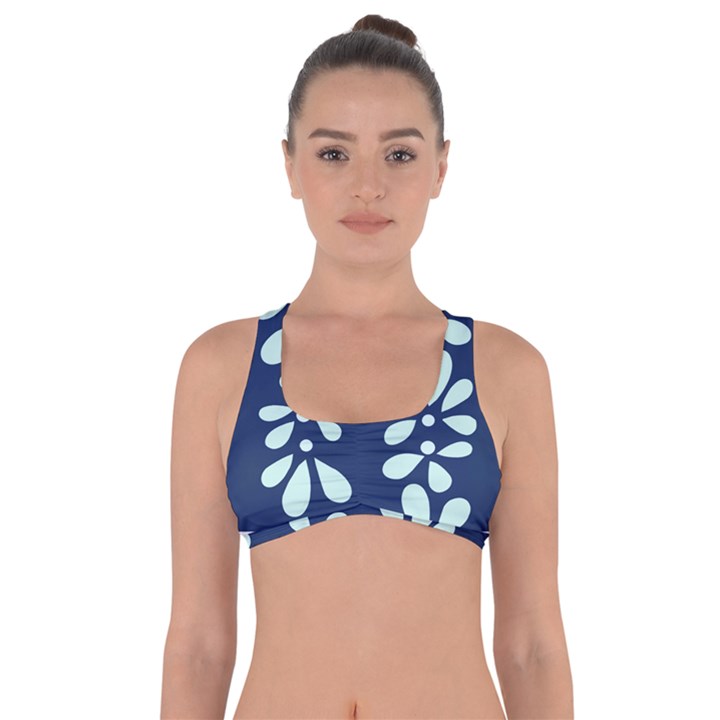 Star Flower Floral Blue Beauty Polka Got No Strings Sports Bra