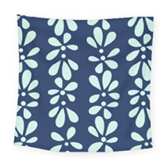 Star Flower Floral Blue Beauty Polka Square Tapestry (large)