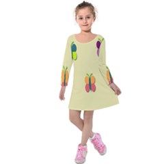 Spring Butterfly Wallpapers Beauty Cute Funny Kids  Long Sleeve Velvet Dress by Mariart