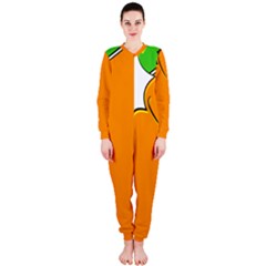 Star Line Orange Green Simple Beauty Cute Onepiece Jumpsuit (ladies) 