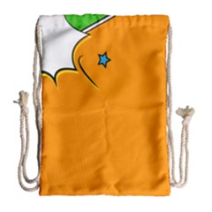 Star Line Orange Green Simple Beauty Cute Drawstring Bag (large)