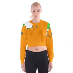 Star Line Orange Green Simple Beauty Cute Cropped Sweatshirt by Mariart