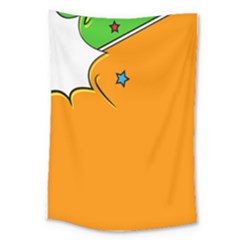 Star Line Orange Green Simple Beauty Cute Large Tapestry by Mariart