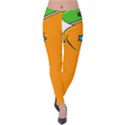 Star Line Orange Green Simple Beauty Cute Velvet Leggings View1