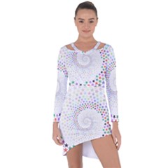 Prismatic Stars Whirlpool Circlr Rainbow Asymmetric Cut-out Shift Dress