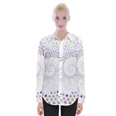 Prismatic Stars Whirlpool Circlr Rainbow Womens Long Sleeve Shirt