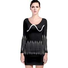 Style Line Amount Wave Chevron Long Sleeve Bodycon Dress by Mariart