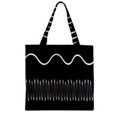 Style Line Amount Wave Chevron Zipper Grocery Tote Bag by Mariart