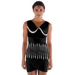 Style Line Amount Wave Chevron Wrap Front Bodycon Dress by Mariart