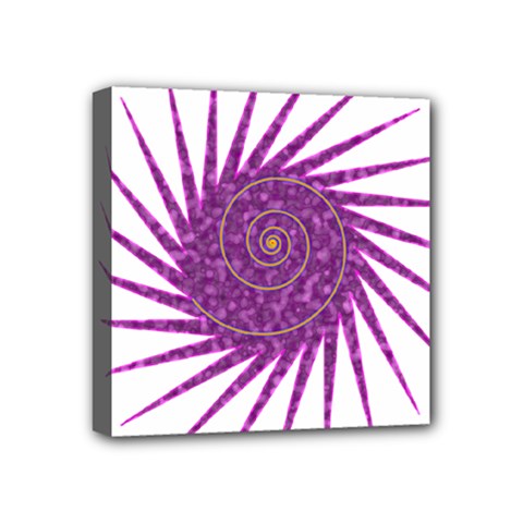 Spiral Purple Star Polka Mini Canvas 4  X 4  by Mariart