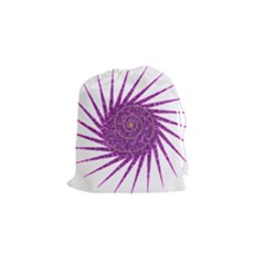 Spiral Purple Star Polka Drawstring Pouches (small)  by Mariart