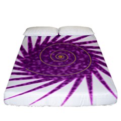 Spiral Purple Star Polka Fitted Sheet (king Size) by Mariart