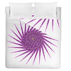 Spiral Purple Star Polka Duvet Cover Double Side (queen Size) by Mariart