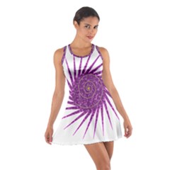 Spiral Purple Star Polka Cotton Racerback Dress by Mariart