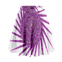 Spiral Purple Star Polka High Waist Skirt by Mariart