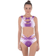 Spiral Purple Star Polka Bandaged Up Bikini Set 