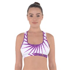 Spiral Purple Star Polka Cross Back Sports Bra