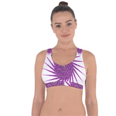 Spiral Purple Star Polka Cross String Back Sports Bra by Mariart