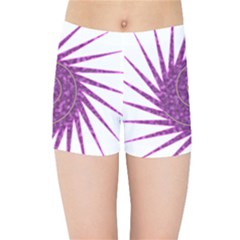 Spiral Purple Star Polka Kids Sports Shorts