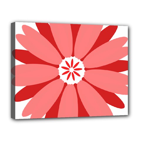 Sunflower Flower Floral Red Canvas 14  X 11  by Mariart