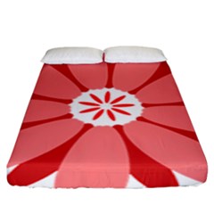 Sunflower Flower Floral Red Fitted Sheet (king Size)