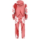 Sunflower Flower Floral Red Hooded Jumpsuit (Men)  View2