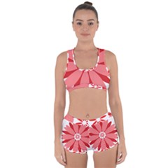 Sunflower Flower Floral Red Racerback Boyleg Bikini Set by Mariart