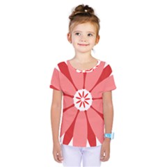 Sunflower Flower Floral Red Kids  One Piece Tee