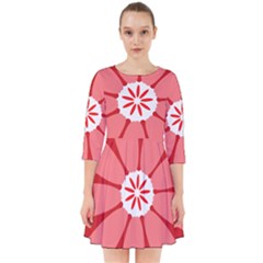 Sunflower Flower Floral Red Smock Dress