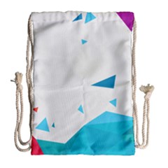 Triangle Chevron Colorfull Drawstring Bag (large) by Mariart