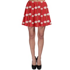 Sunflower Red Star Beauty Flower Floral Skater Skirt by Mariart